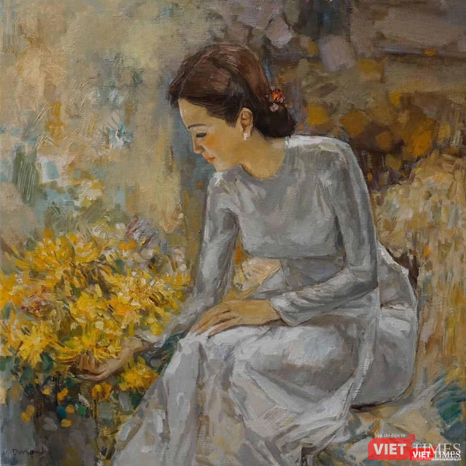 Tranh sơn dầu nguyên bản "Đêm thu" của họa sĩ Lâm Đức Mạnh