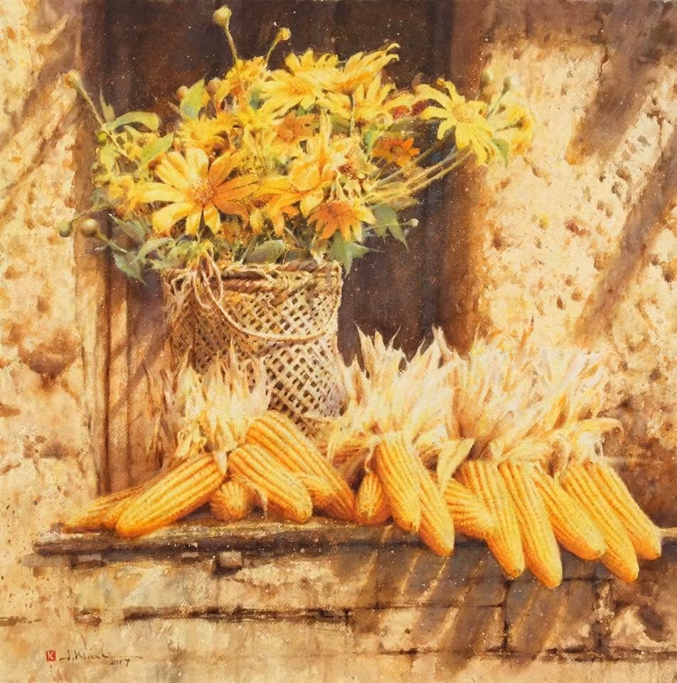 Bức tranh nguyên gốc của họa sĩ Bùi Duy Khánh bị sao chép