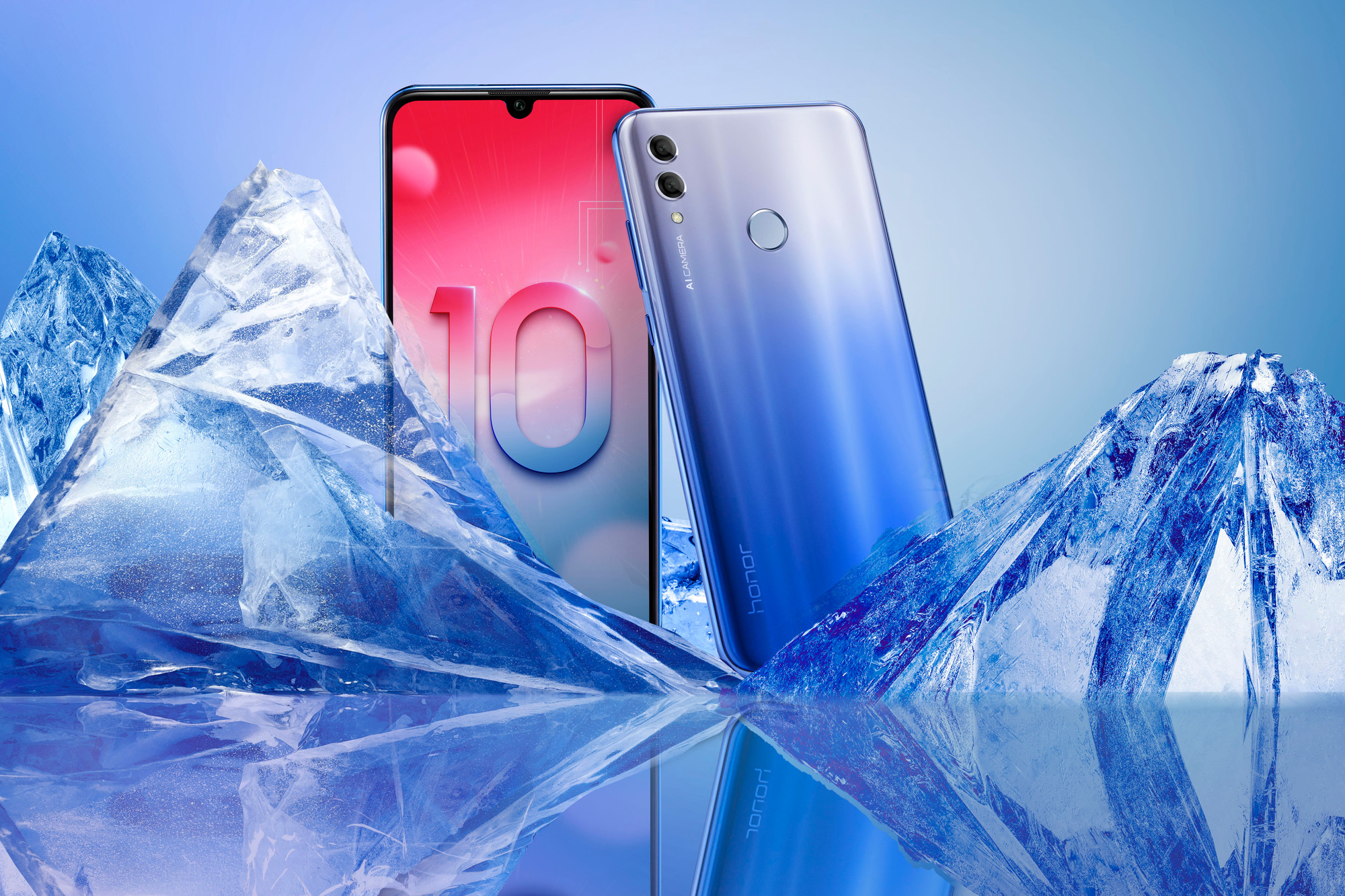 Chiếc HONOR 10 lite màu xanh 