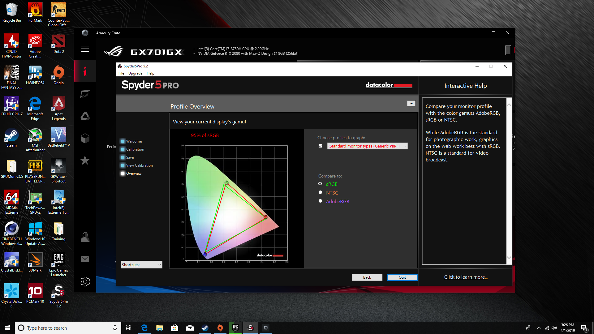 Kết quả kiểm tra khả năng hiện thị màu sắc trên hệ màu sRGB. Kết quả kiểm tra khả năng hiện thị màu sắc trên hệ màu sRGB.