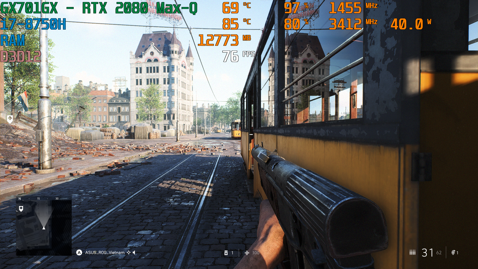 Thử nghiệm với tựa game Battlefield V. Thử nghiệm với tựa game Battlefield V.