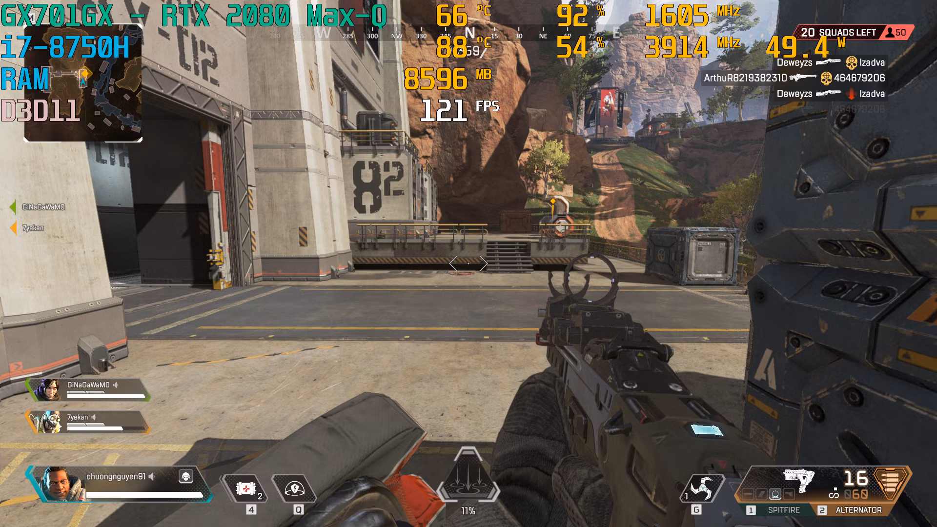 Thử nghiệm với tựa game APEX Legend.