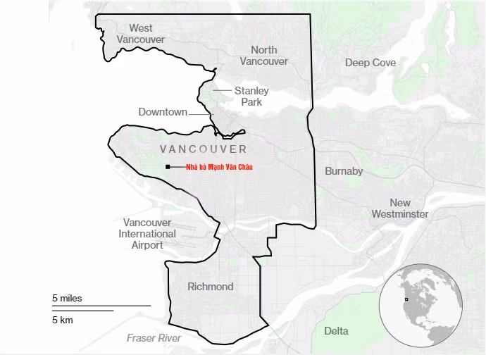 Bà Mạnh được phép di chuyển trong phạm vi 260km2 của Vancouver