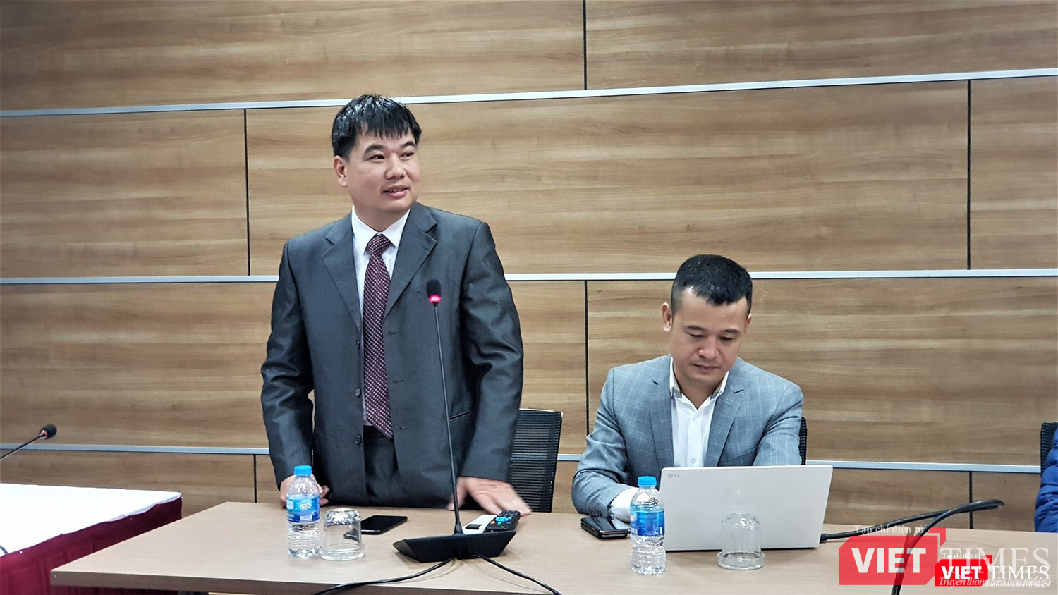 ông Nguyễn Việt Phú, Chủ nhiệm CLB Nhà báo CNTT-TT phát biểu tại sự kiện