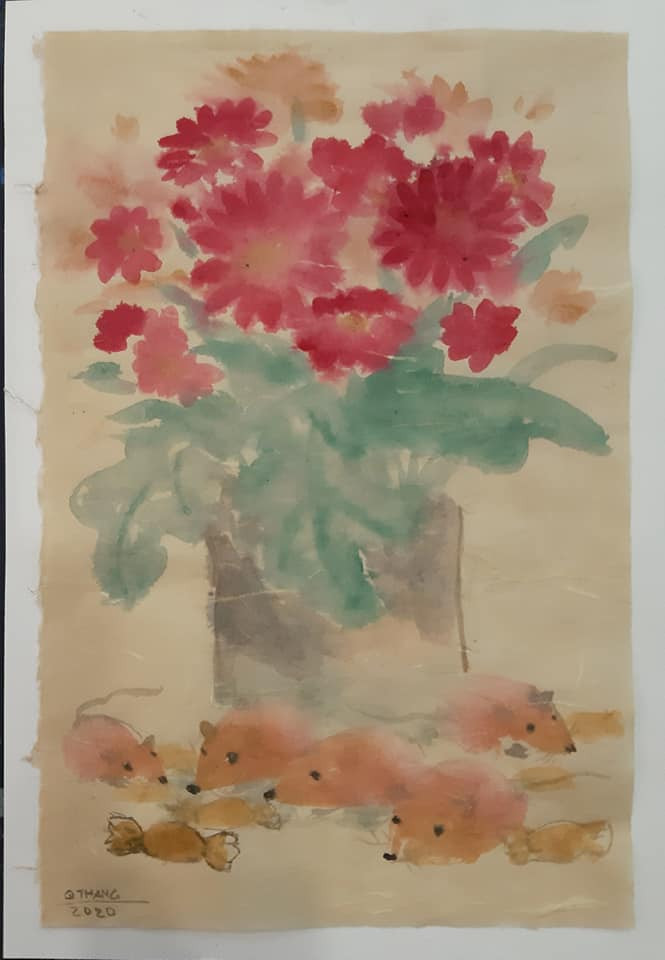 Đàn chuột Canh Tý của họa sĩ Nguyễn Quốc Thắng Họa sĩ Nguyễn Quốc Thắng