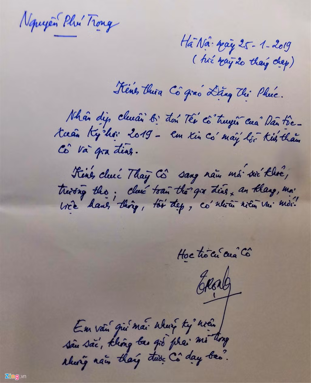 Co giao xuc dong nhan thu chuc Tet cua Tong bi thu Nguyen Phu Trong hinh anh 2