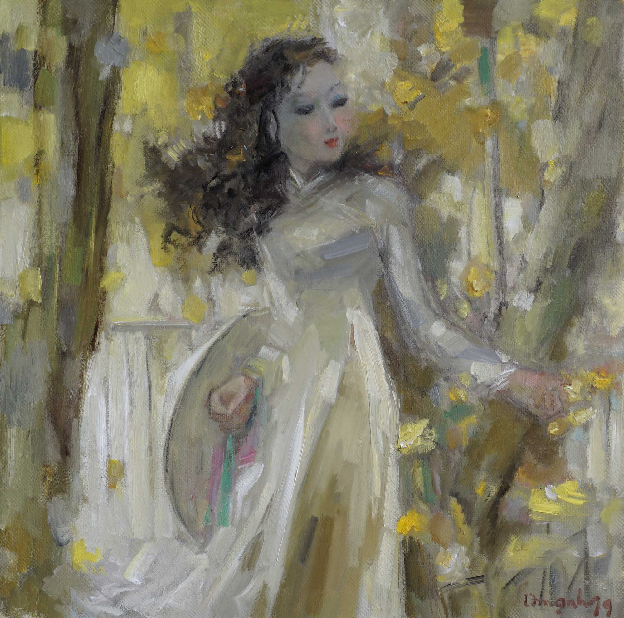 Công viên chiều - 75cm x75cm (Tranh Lâm Đức Mạnh)