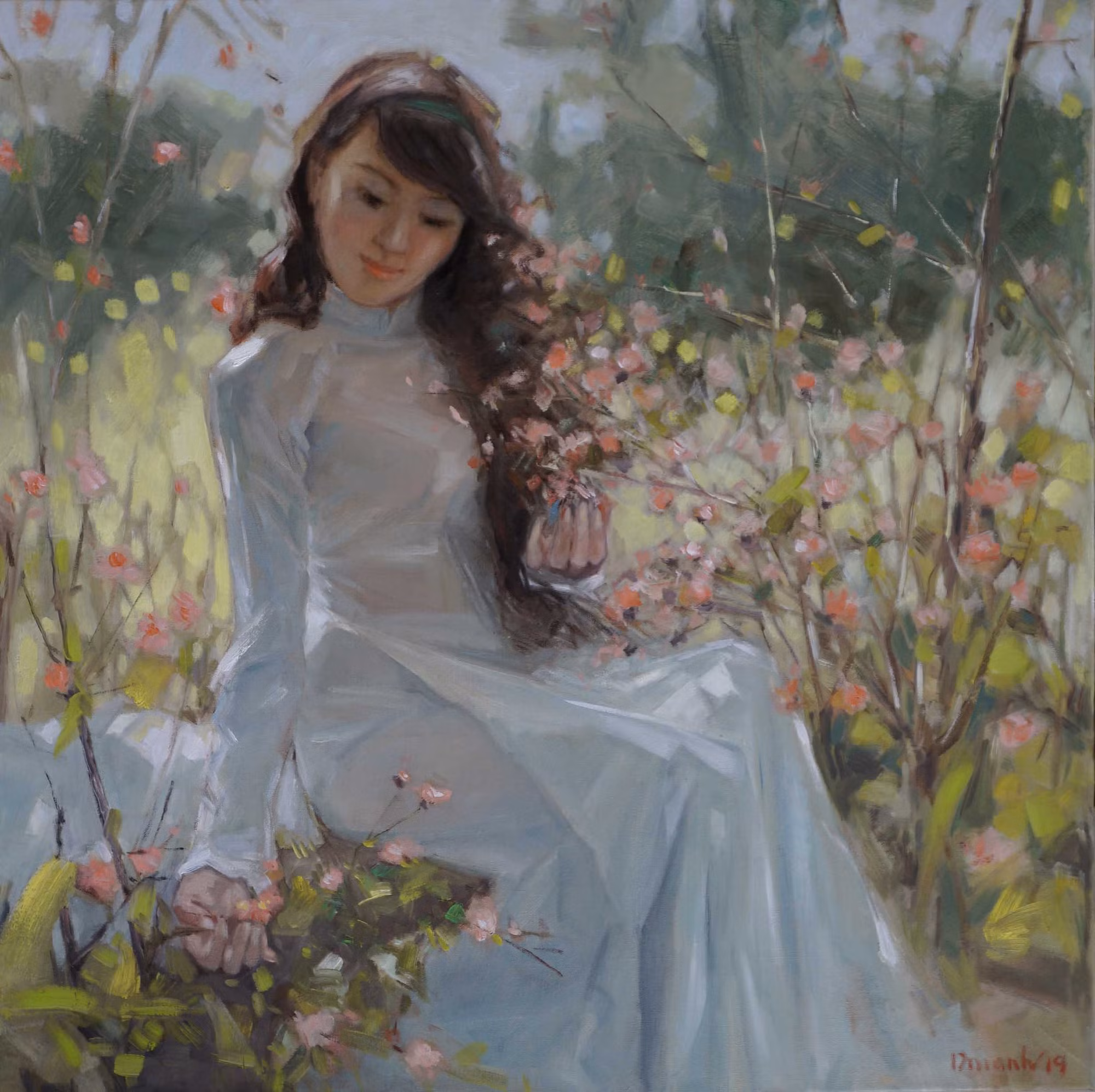 "Trong nắng mơ"- 80cm x80cm (Tranh Lâm Đức Mạnh)