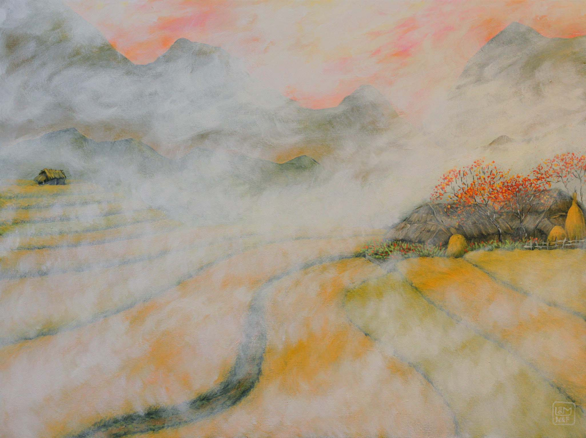 Nguyễn Lâm, Một sáng mùa thu, Acrylic, 80x60cm, sáng tác năm 2019