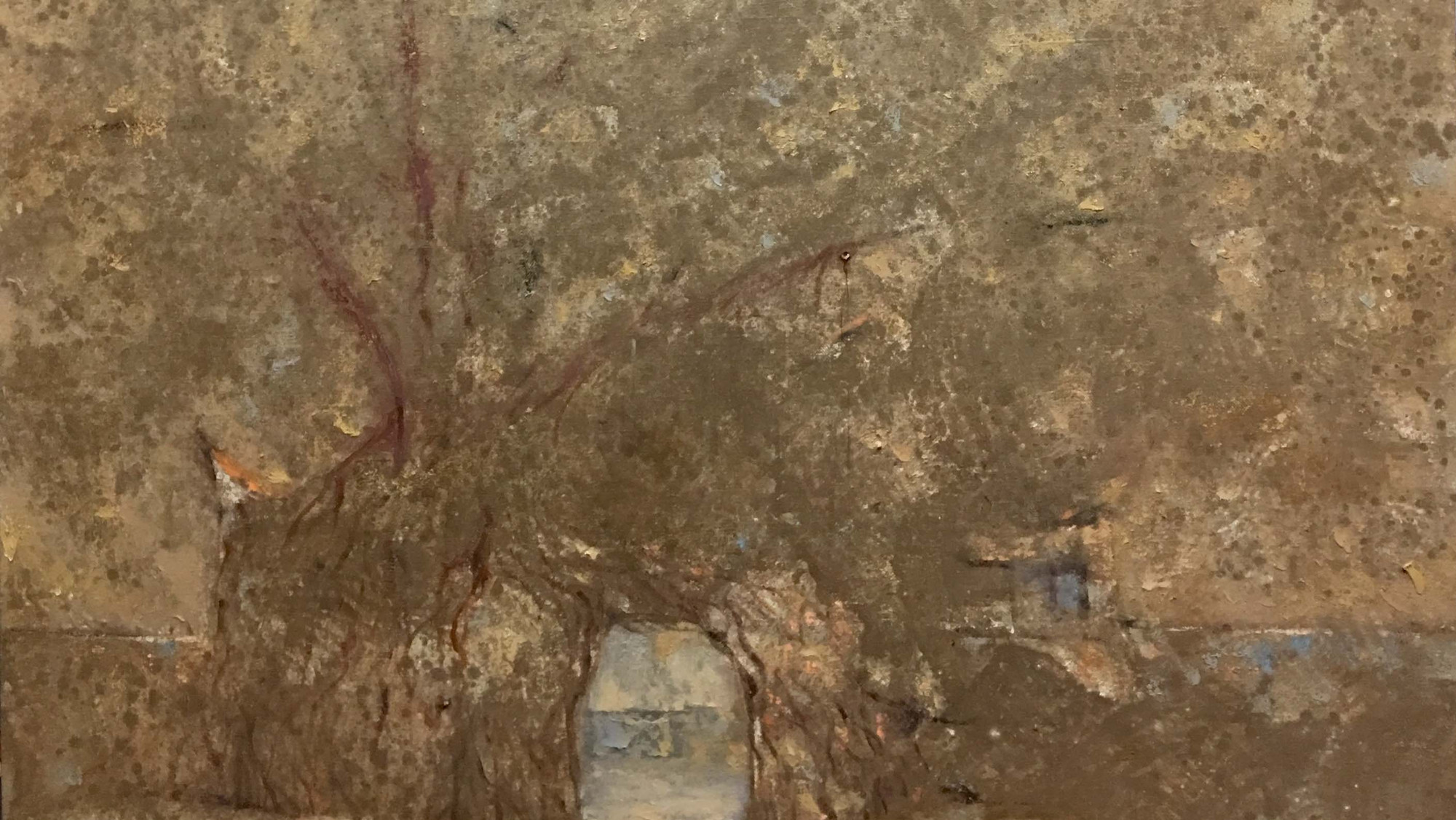 Mái đình, ngôi chùa, gốc đa thân thương vào tranh Khổng Đỗ Duy 