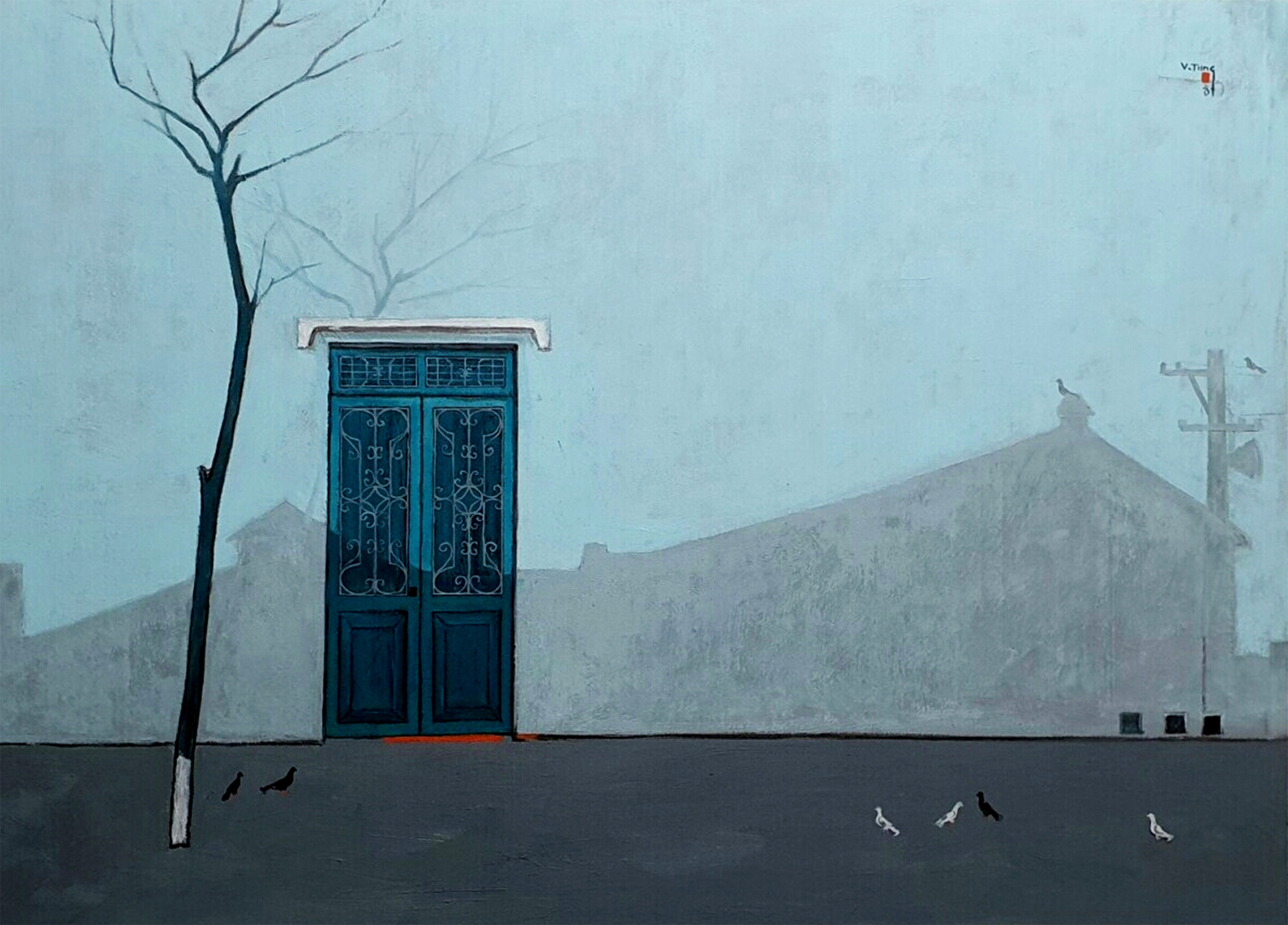 Tác phẩm Nắng nhẹ (sơn dầu trên toan, 90cm x 125cm, 2020) của Nguyễn Tùng