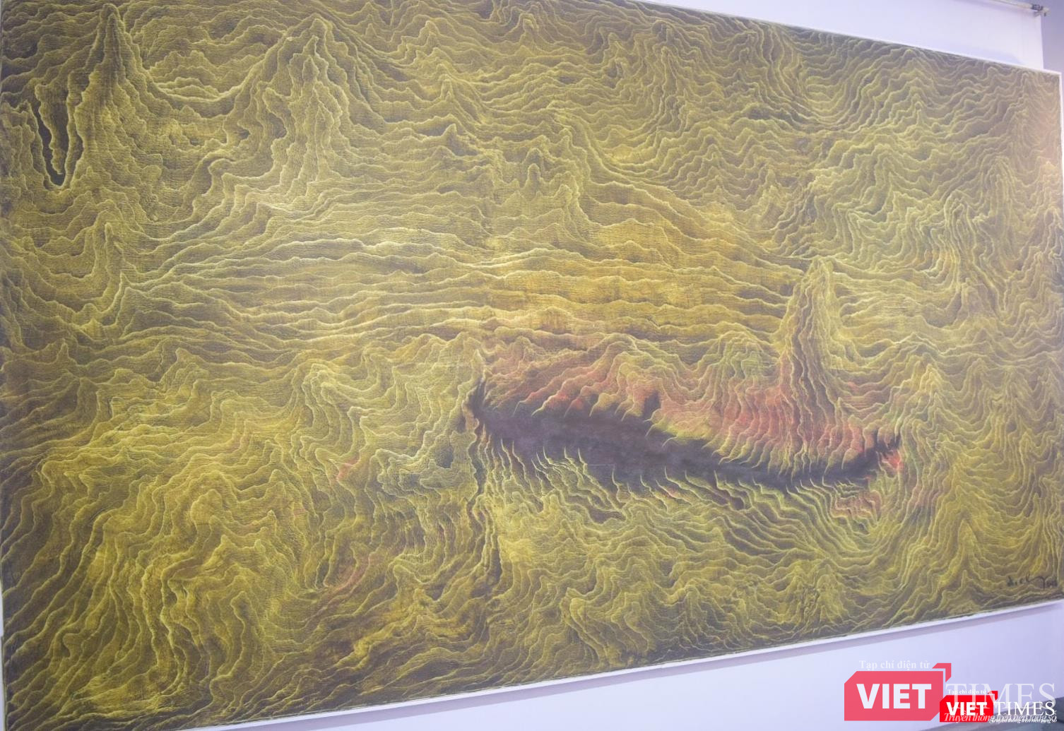 Bức "Trừu tượng 26" (khổ: 350x200), họa sĩ Đỗ Chung sáng tác năm 2018