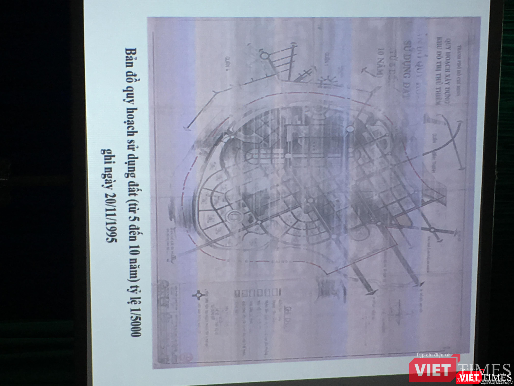 Bản đồ quy hoạch sử dụng đất (từ 5 đến 10 năm) tỷ lệ 1/5000 ghi ngày 20/11/1995 được cung cấp tại họp báo Bản đồ quy hoạch sử dụng đất (từ 5 đến 10 năm) tỷ lệ 1/5000 ghi ngày 20/11/1995 được cung cấp tại họp báo