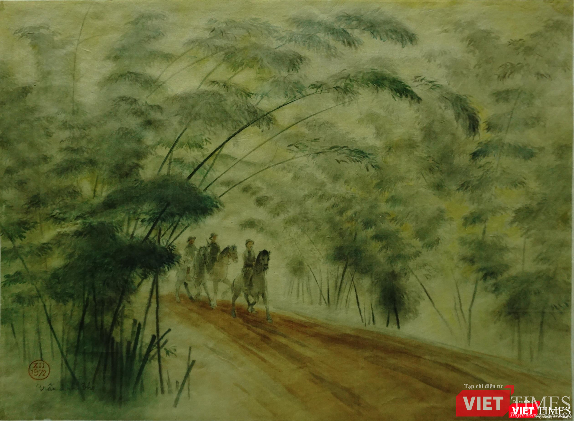 "Bác đi công tác" (Tranh Trần Đình Thọ, sáng tác năm 1972)