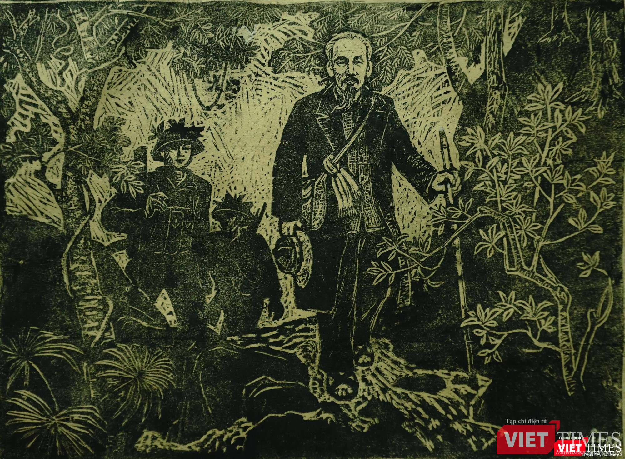 "Bác Hồ đi công tác" (Tranh Nguyễn Nghĩa Duyện, sáng tác năm 1987)