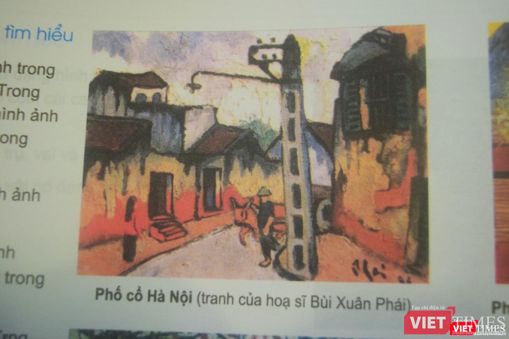 Bức tranh phố cổ Hà Nội của cố họa sĩ Bùi Xuân Phái được đem in "vô tư" trong SGK