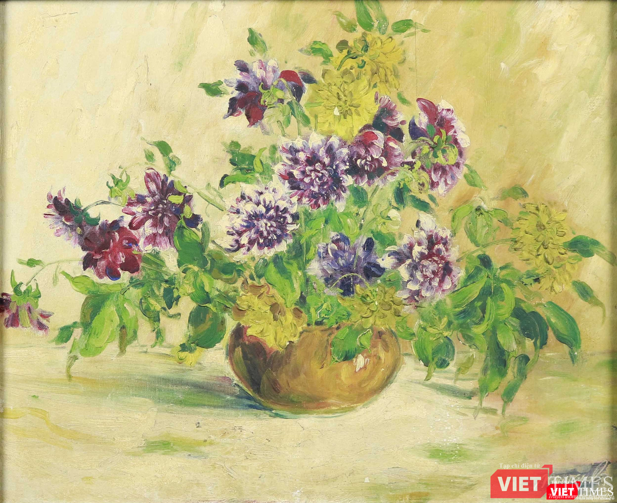 Tĩnh vật, sơn dầu trên toan, 60x72 cm, Nguyễn Văn Rô Tĩnh vật, sơn dầu trên toan, 60x72 cm, Nguyễn Văn Rô