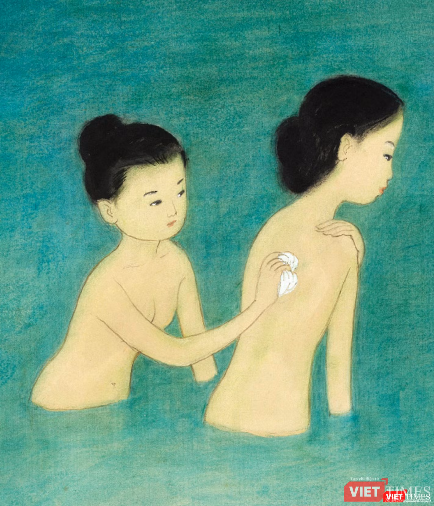 Trích một góc tranh "Những người phụ nữ tắm" của Mai Trung Thứ