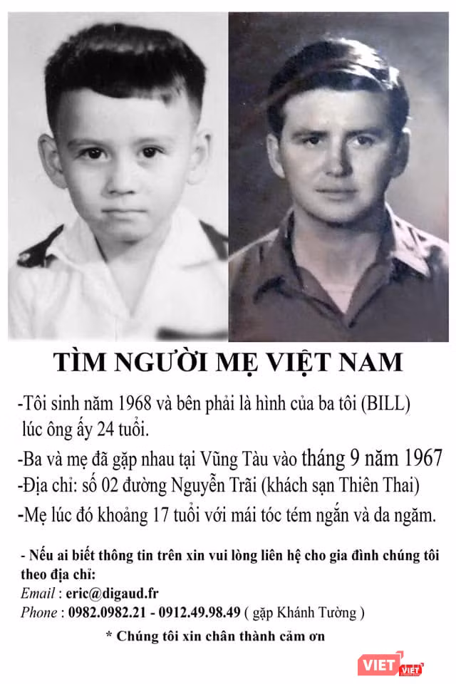 Thông báo tìm mẹ của đạo diễn Eric Digaud đăng trên nhiều diễn đàn mạng