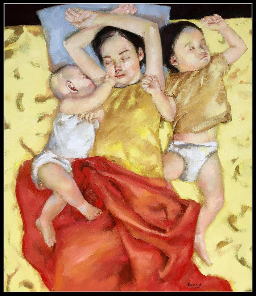 "Bên nhau" của họa sĩ Nguyễn Công Hoài "Bên nhau" của họa sĩ Nguyễn Công Hoài