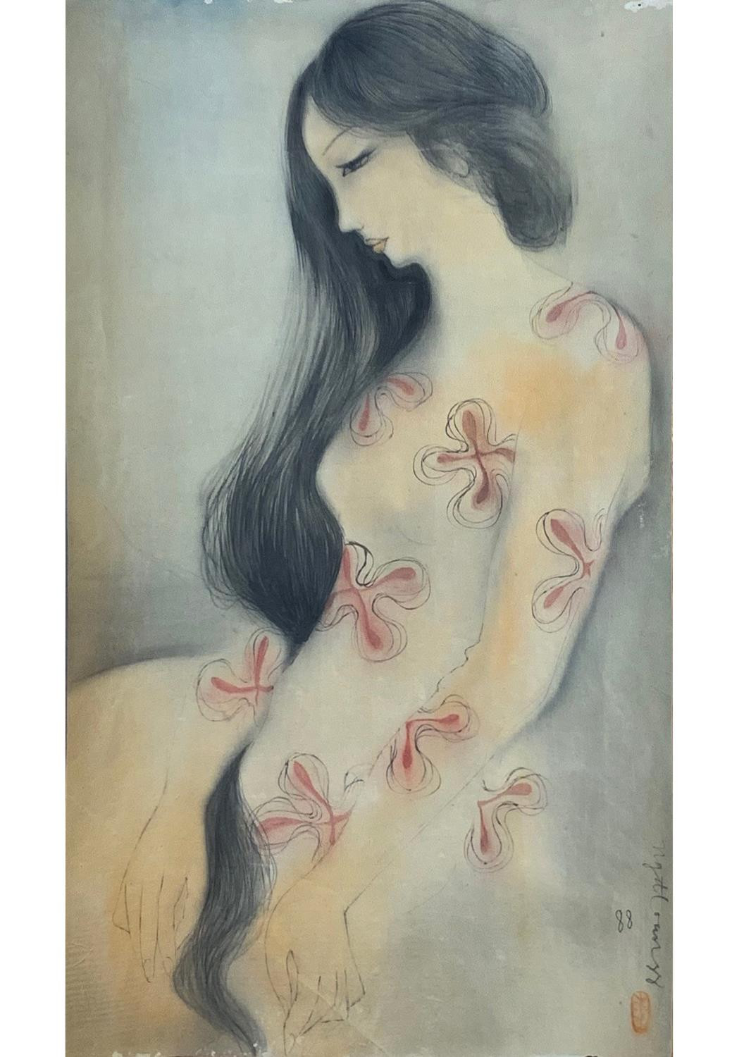 Cô gái Hà Nội. 1988. Lụa. 56 x 34cm Cô gái Hà Nội. 1988. Lụa. 56 x 34cm