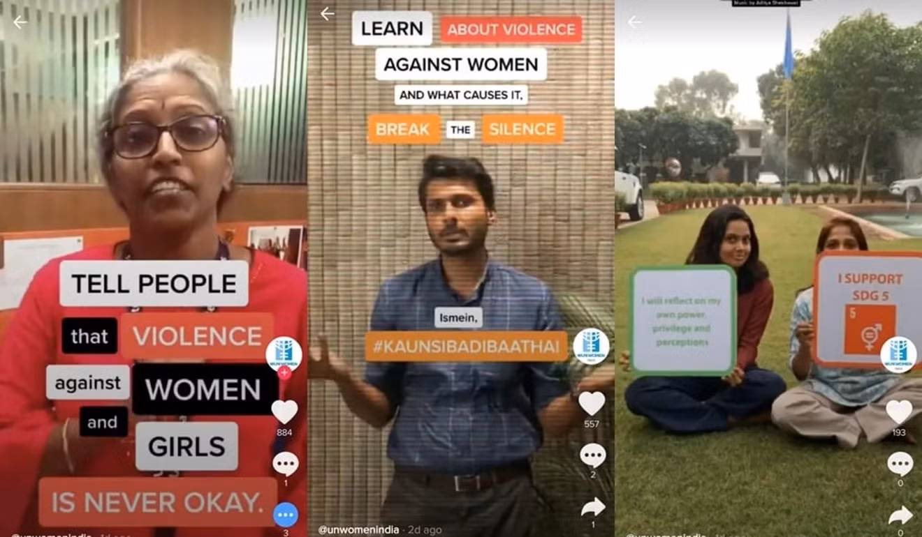 Chiến dịch #KaunsiBadiBaatHai trên TikTok nhằm nâng cao nhận thức về các vấn đề an toàn của phụ nữ ở Ấn Độ (ảnh: SCMP)