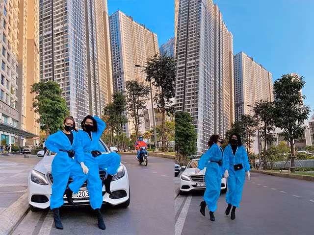 Nhã Phương, Thúy Ngân diện đồ chống COVID-19