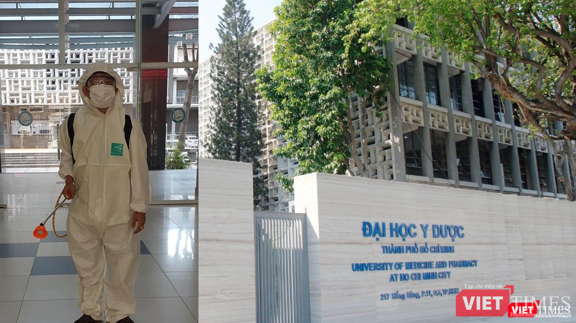 Phun khử trùng giảng đường tại ĐH Y Dược TP.HCM (Ảnh: ĐHY) Phun khử trùng giảng đường tại ĐH Y Dược TP.HCM (Ảnh: ĐHY)