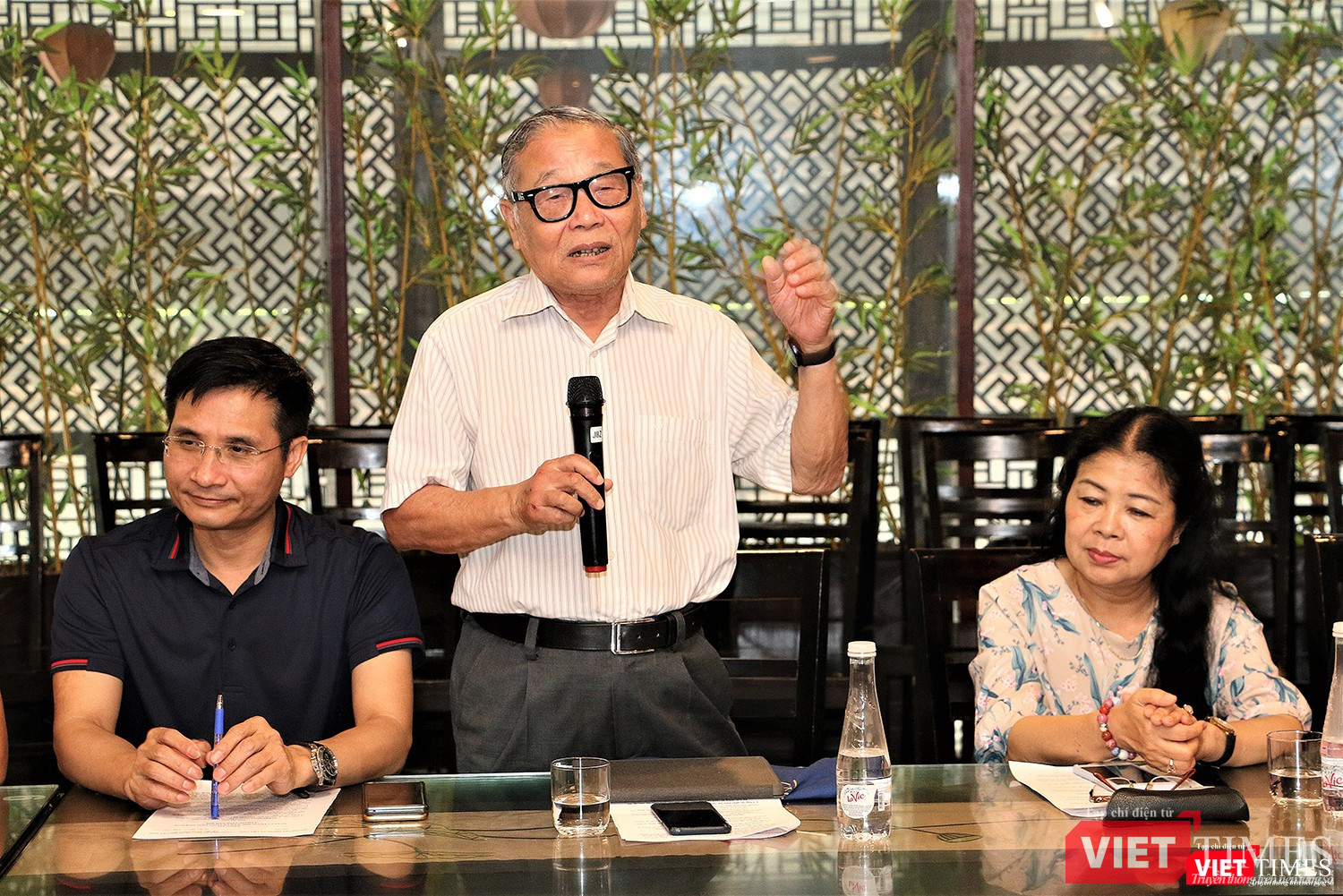 ông Nguyễn Lương Phán - nguyên Phó Tổng biên tập báo Dân Trí đánh giá về hoạt động của Hội Truyền thông số Việt Nam (ảnh: Đăng Khoa)