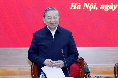 Tổng bí thư Tô Lâm phát biểu tại buổi làm việc. Ảnh: TTXVN.