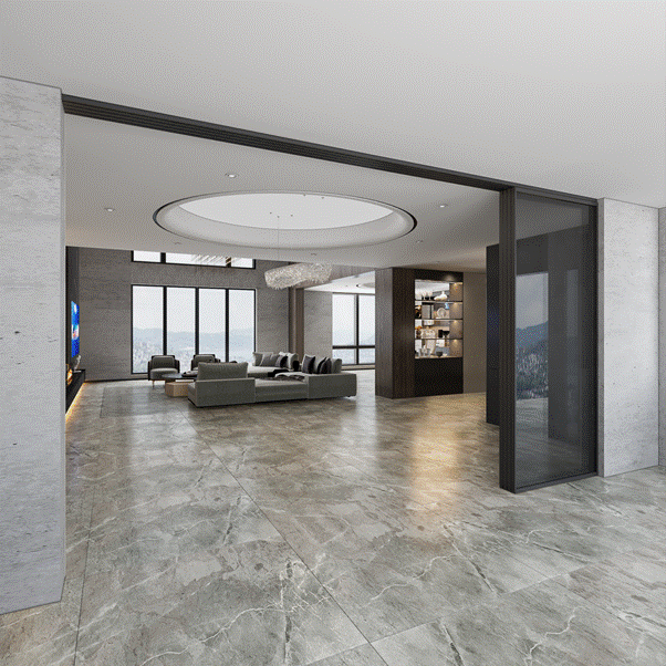 Cửa trượt Slim ray treo mang đến không gian liền mạch, thông thoáng, lưu thông không khí dễ dàng