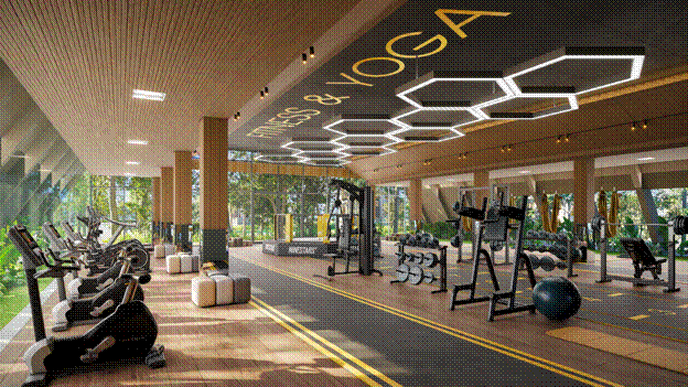 Khu tập gym và yoga hiện đại, rộng 300m2 sẽ có tại đảo Châu Âu