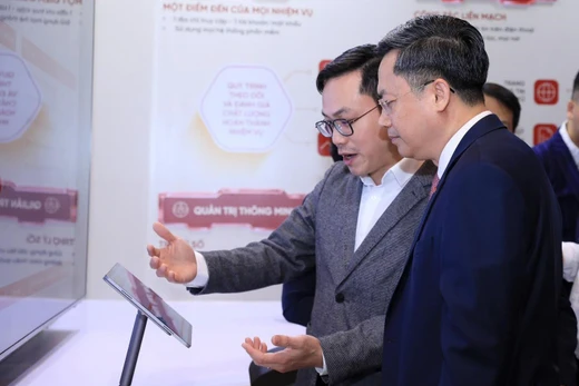 Các đại biểu thử nghiệm nền tảng điều hành tập trung tích hợp 9 phân hệ cốt lõi.