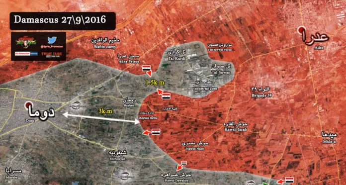 Bản đồ chiến sự Đông Ghouta