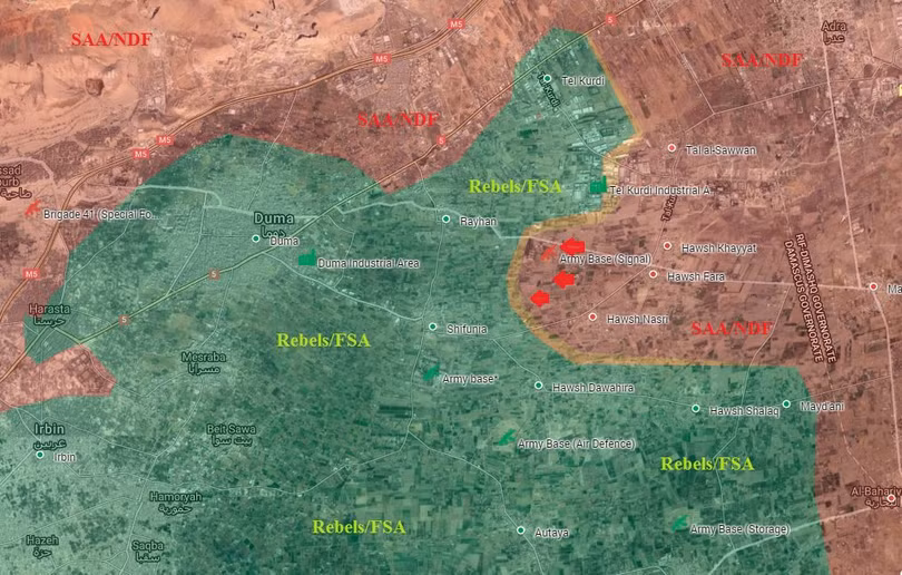 Bản đồ chiến sự Đông Ghouta