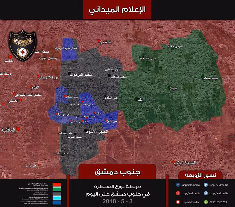 Nga dội lửa, quân đội Syria hợp vây chia cắt IS trong nồi hầm nam Damascus ảnh 1