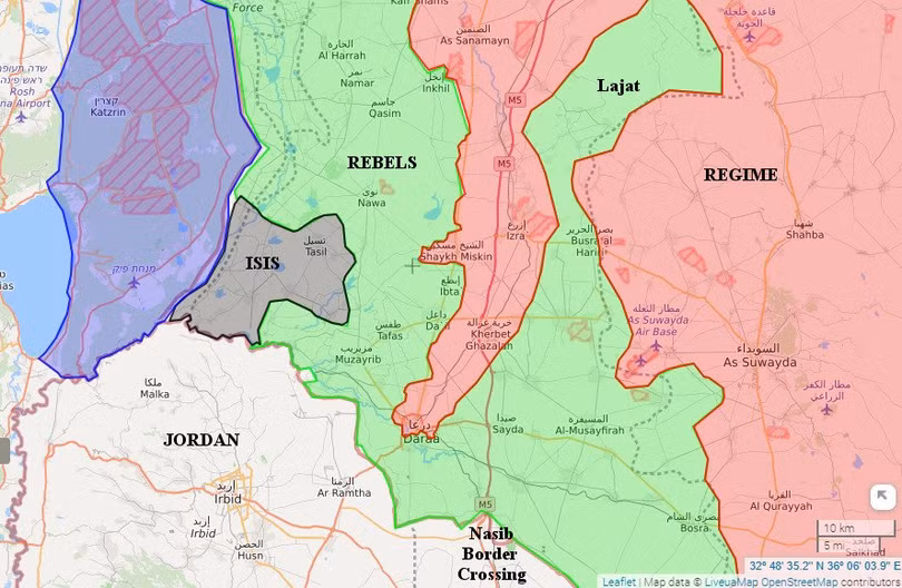 Chiến trường khu vực tỉnh Daraa. Bản đồ South Front