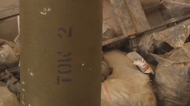 Kho tên lửa TOW-2 ở Rastan, phía bắc tình Homs. Ảnh video Ruptly