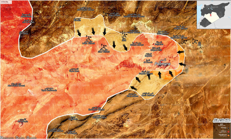 Chiến trường Palmyra ngày 10.12.2016. Sơ đồ colonelcassad.livejournal.com