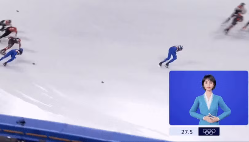 Một thông dịch viên ảo ngôn ngữ cho người khiếm thính trong Thế Vận Hội mùa Đông ở Bắc Kinh. Ảnh Tencent