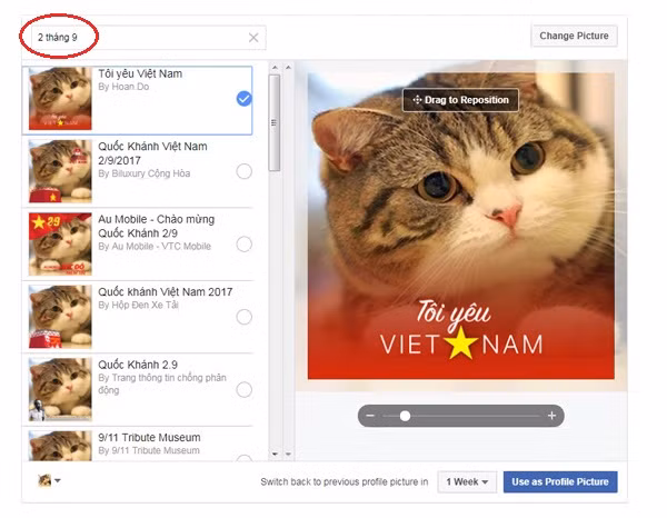 Trong vô số các mẫu khung ảnh hiện có thì chúng ta cần tìm ra khung ảnh đúng chủ đề mùng 2/9 bằng từ khóa.
