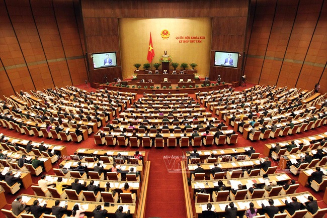 Kỳ họp thứ Tám, Quốc hội Khóa XIII diễn ra tại hội trường mới ở Ba Đình, Hà Nội. Ảnh: Đức Tám – TTXVN