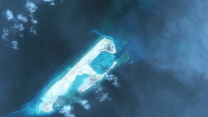 Hình ảnh bãi Chữ Thập chụp từ vệ tinh