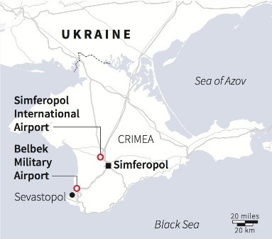 Bản đồ bán đảo Crimea.