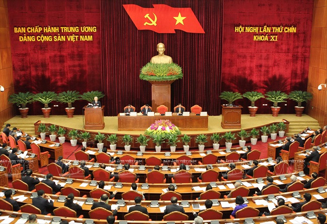 Hội nghị lần thứ 9 Ban Chấp hành Trung ương Đảng Khóa XI. Ảnh: Trí Dũng – TTXVN