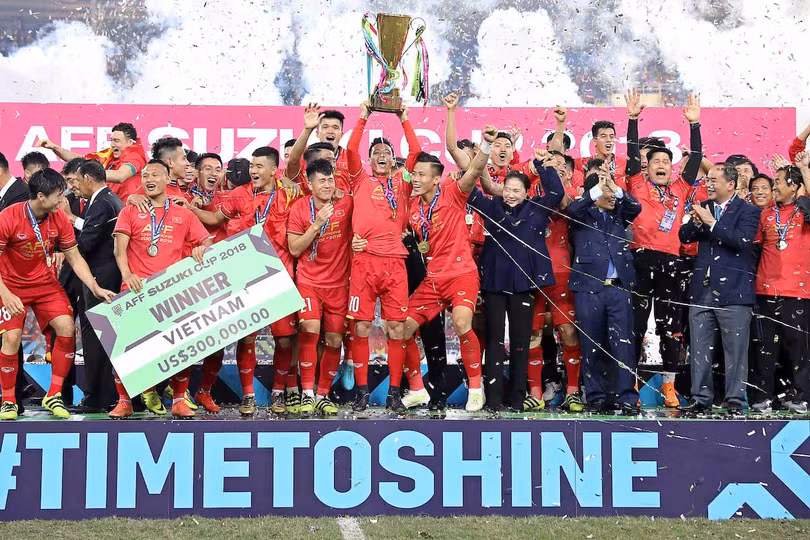 Thắng Malasia 1-0 trên SVĐ Mỹ Đình, tuyển Việt Nam xứng đáng giành chức vô địch AFF Suzuki Cup 2018. Ảnh: AFF Suzuki Cup