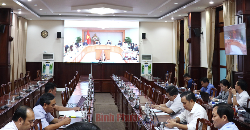 Toàn cảnh buổi làm việc giữa lãnh đạo Chính phủ và UBND tỉnh Bình Phước về dự án cao tốc Gia Nghĩa (Đắk Nông) - Chơn Thành (Bình Phước) (Nguồn: Bình Phước Online)