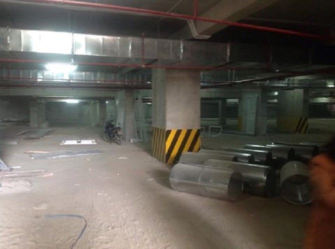 Tầng hầm của dự án chưa được hoàn thiện 