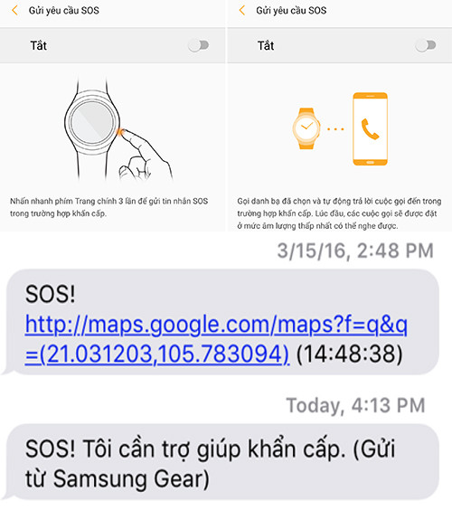 GPS tích hợp không chỉ giúp đo khoảng cách và đếm bước chân di chuyển chính xác hơn Gear S2, mà còn bổ sung tính năng liên lạc khẩn cấp.