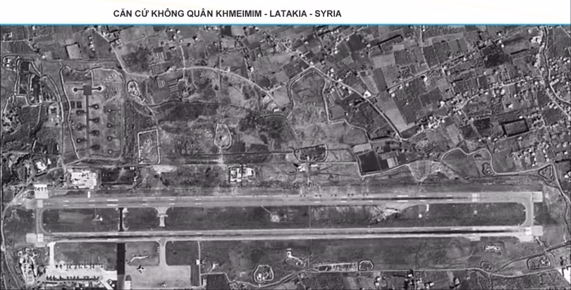 Căn cứ không quân Nga Khmeimim ở Latakia, Syria. Ảnh vệ tinh ngày 19.02.2018